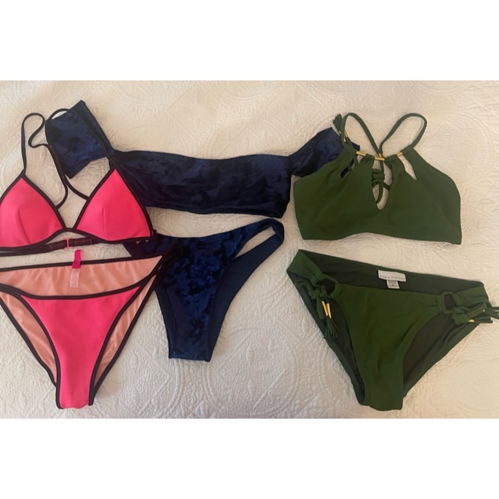 Bundle 3 Bikini Sets Robin Piccone, dbrie, Victoria Secret - Top & Bottom, Small